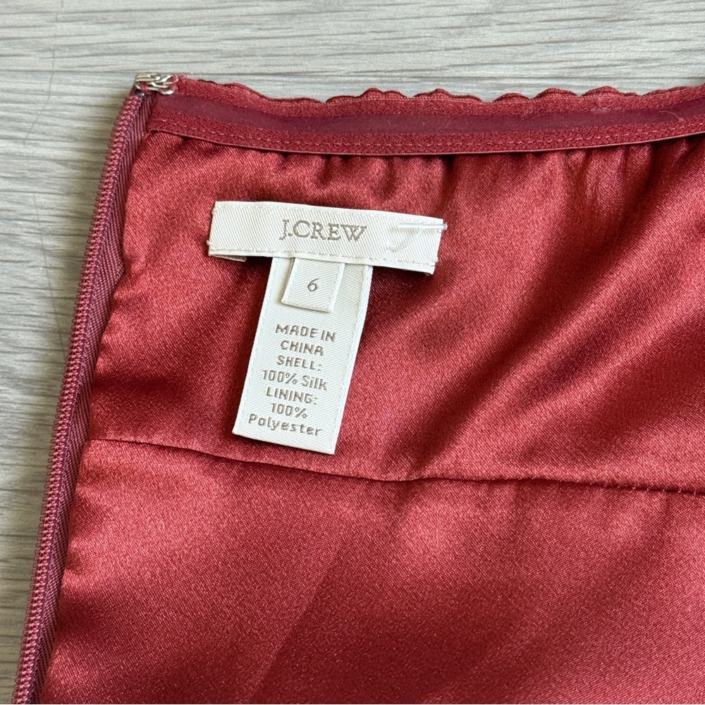 J.Crew Juliet Silk Strapless Dress Coral Pink Tiered Waist - Picture 5 of 8